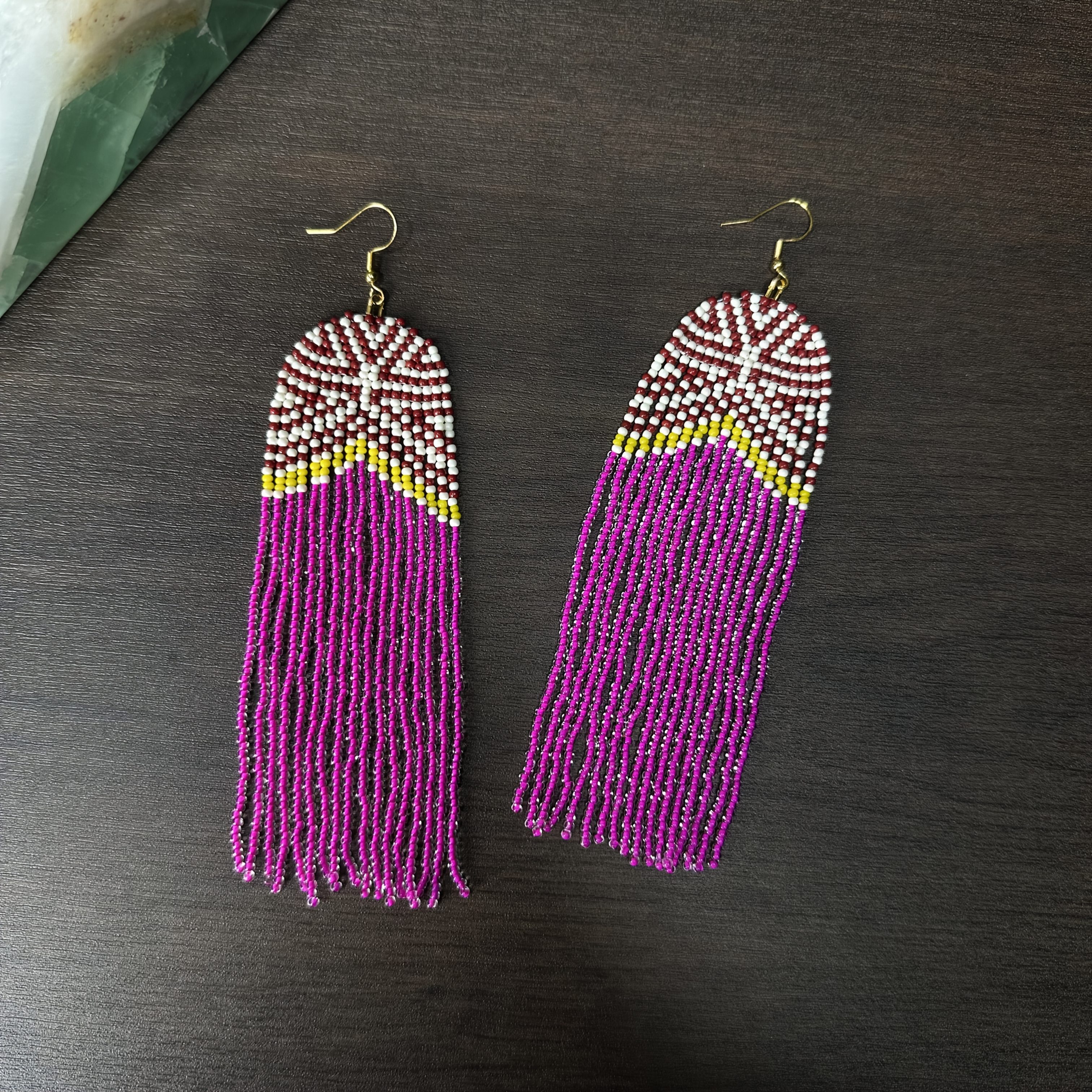 Women's Colorful Gradient Handmade Long Tassel Earrings